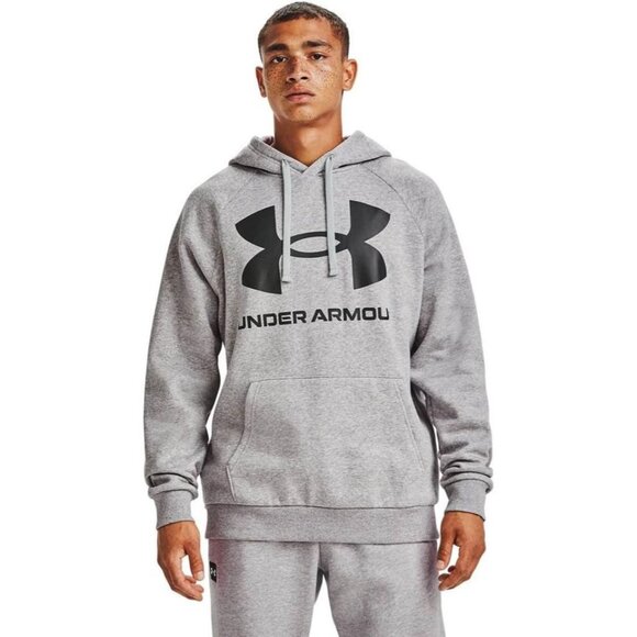 Under Armour Rival Fleece Big Logo Hoodie (Large) Gray - Picture 6 of 8
